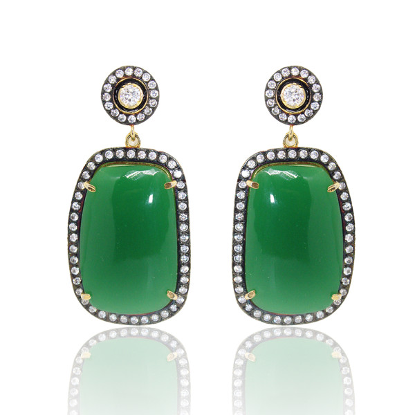 Fusion Emerald Green Drop Earrings 