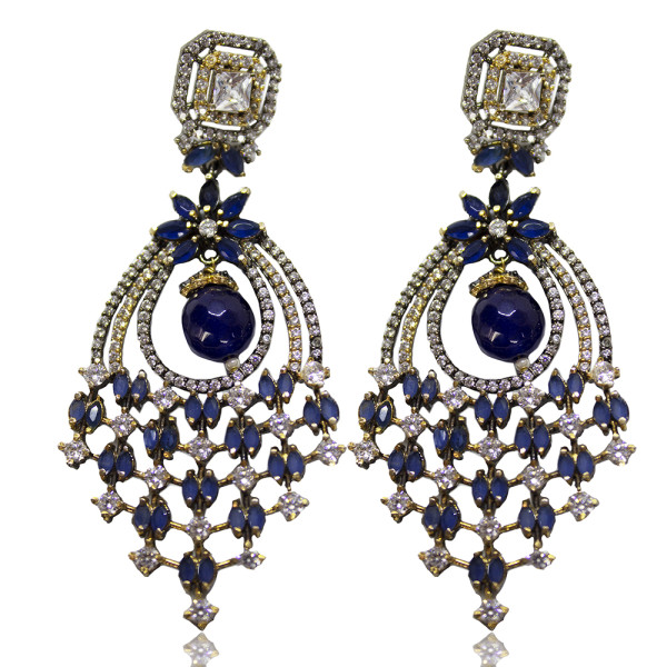 Demetrie Blue Crystal Earrings