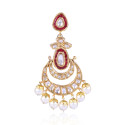 Bella Chandbali Earrings with Ruby and Pearls