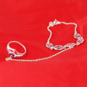 Maya Delicate Ring Silver Chain Bracelet